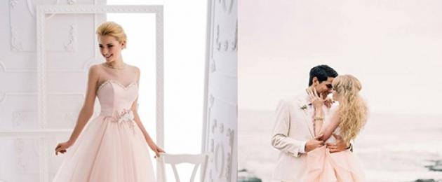 Розовое свадебное платье: выбор утонченных особ. Розовое свадебное платье: романтика, подчеркнутая цветом Свадебные платья в розовых тонах